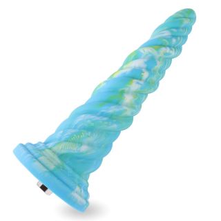 Hismith 10.12 Inch Awl Shape Mixed Colours Silicone Dildo With Kliclok Connector
