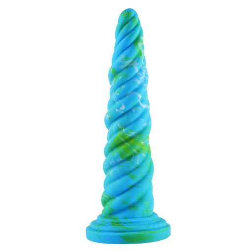 Hismith 10.12in Awl Shape Mixed Colors Silicone Dildo with Suction Cup