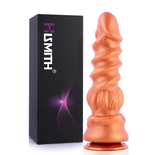 Hismith 8.5in Curved Giant Silicone Drilling Worm Novelty Dildo with Suction Cup