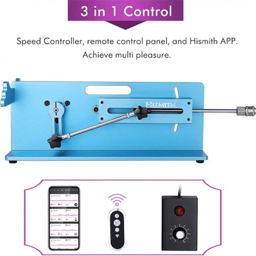Hismith Tabletop 2.0 Pro Blue APP, Remote, Wire 3 In 1 Control Premium Sex Machine
